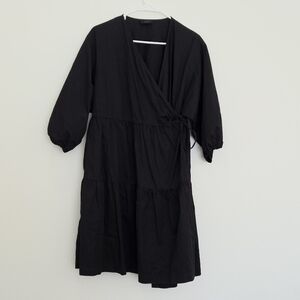 cos gathered a line wrap dress COS + Gathered A-Line Wrap Dress